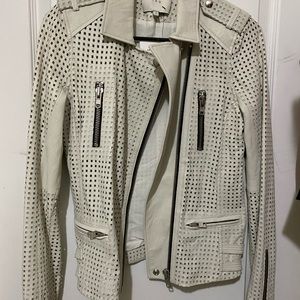 IRO Clie perforated lamb leather jacket white